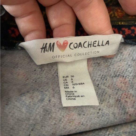 H&M Coachella Womens Patterned Velvet Mini Skirt Boho Festival Bohemian 6 - Picture 12 of 15